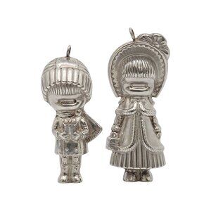 Joan Walsh Anglund Sterling Silver Big Sister Little Brother Ornaments #23984